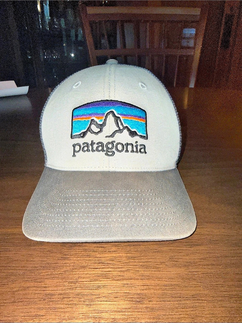 Patagonia P-6 Logo Trad Cap / Trucker Hat Gray & White